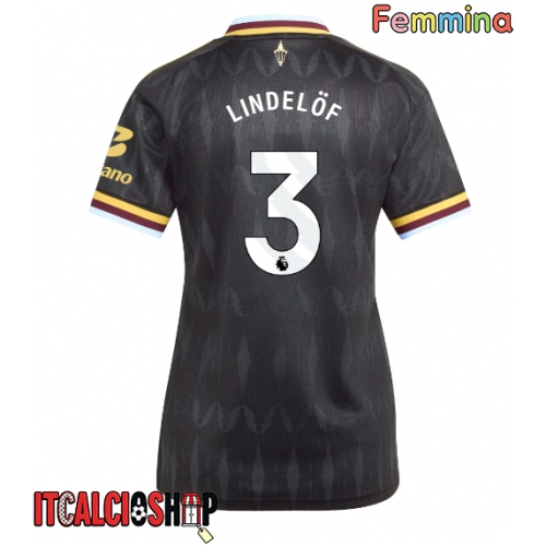 Aston Villa Victor Lindelof #3 Seconda Maglia Femmina 2026-27 Manica Corta